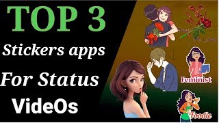 Top 3 best stickers apps for whatsapp status videos || love, romantic stickers for status download screenshot 5