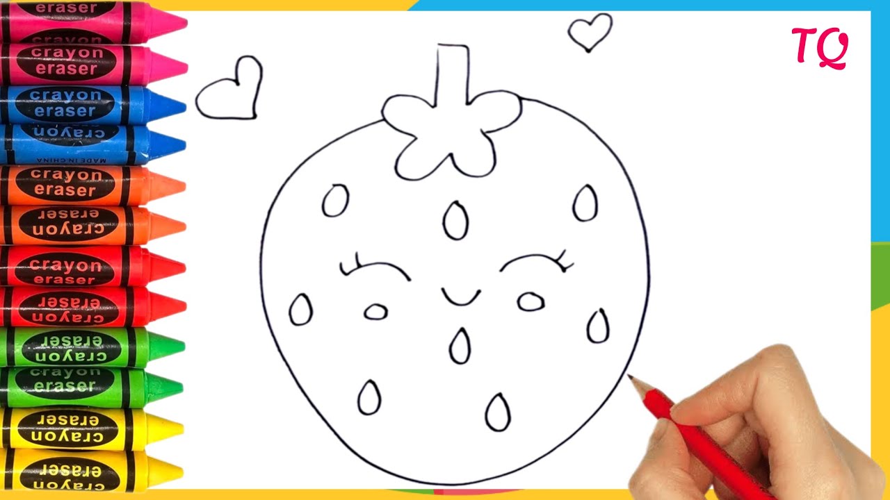 How to Draw a Cute Strawberry Easy | Drawing For Kids - YouTube