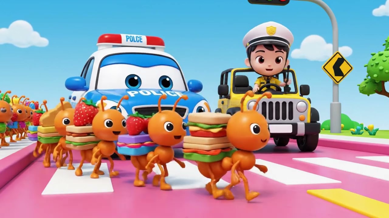 Police Car Nursery Rhyme | The Wheels on the Police Car