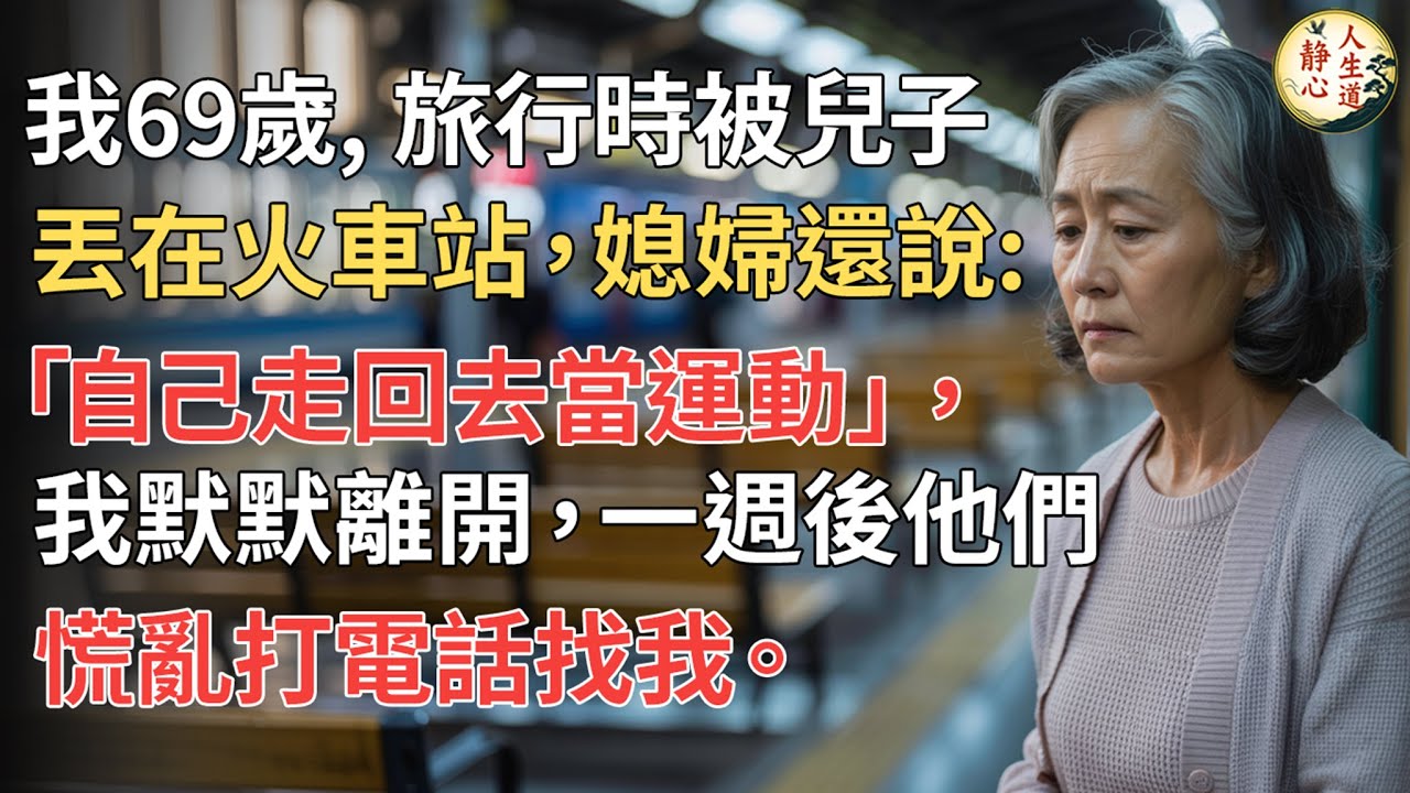 【我69歲】旅行時被兒子丟在火車站，媳婦還說「自己走回去當運動」，我默默離開，一週後他們慌亂打電話找我。