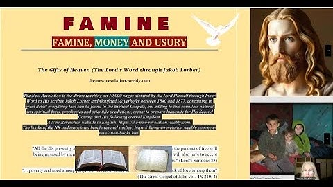 THE LORD ABOUT FAMINE, MONEY AND USURY (The Gifts of Heaven, 1847)