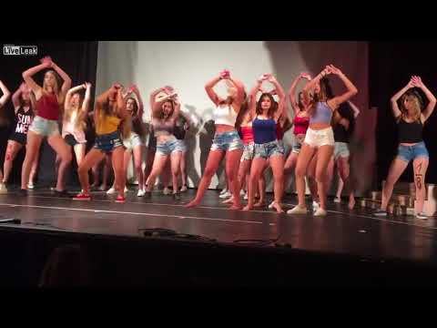 18 year old Israeli highschool girls do slutty twerking performance for their highschool