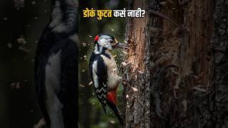 या पक्ष्याचं डोकं फुटत कसं नाही? 😱🔨 | Woodpecker Science #FactKatta #पक्षी #birds #woodpecker