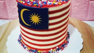 Stripes Cake / Malaysian Flag Cake Tutorial