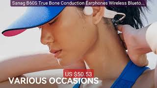 Sanag B60S True Bone Conduction Earphones Wireless Bluetooth 5... — Best Buy 2026 | Great Quality!