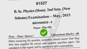 2015 Mdu BSc Physics Hons 2nd Sem Mechanics Question Papers