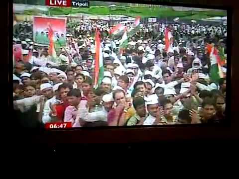 Libya / Incredible media lies - BBC shows "Green Square" in INDIA, 24 August 2011