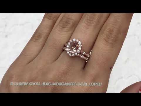 halo-diamond-oval-morganite-bridal-set-in-rose-gold-scalloped-band