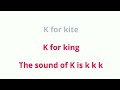 SONG K- Sing & learn |the phonetic sound, words start with the letter and the letter name| Kids song