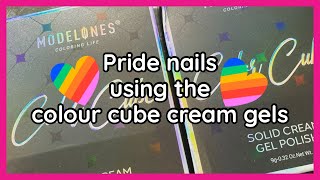 @modelonesofficial6528 cream colour cube review/pride nail art