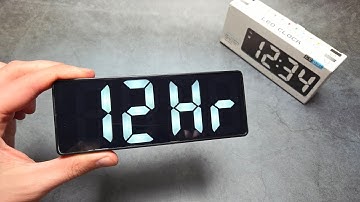 Switch 12 / 24H AM PM Time Format  - LED Clock With Alarm & Large Digital Display GH0712L