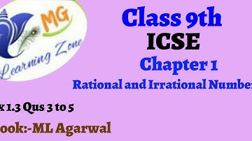 Class 9th ICSE Math Ch 1 Rational and Irrational Numbers Ex 1.3 Qus 3 to 5