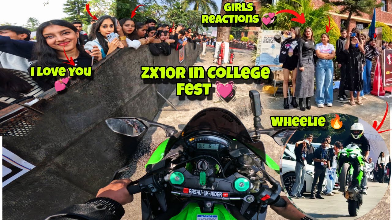 Superbikes In College Fest || Loudest ZX10R in College || Cute College Reactions On ZX10R 😍
