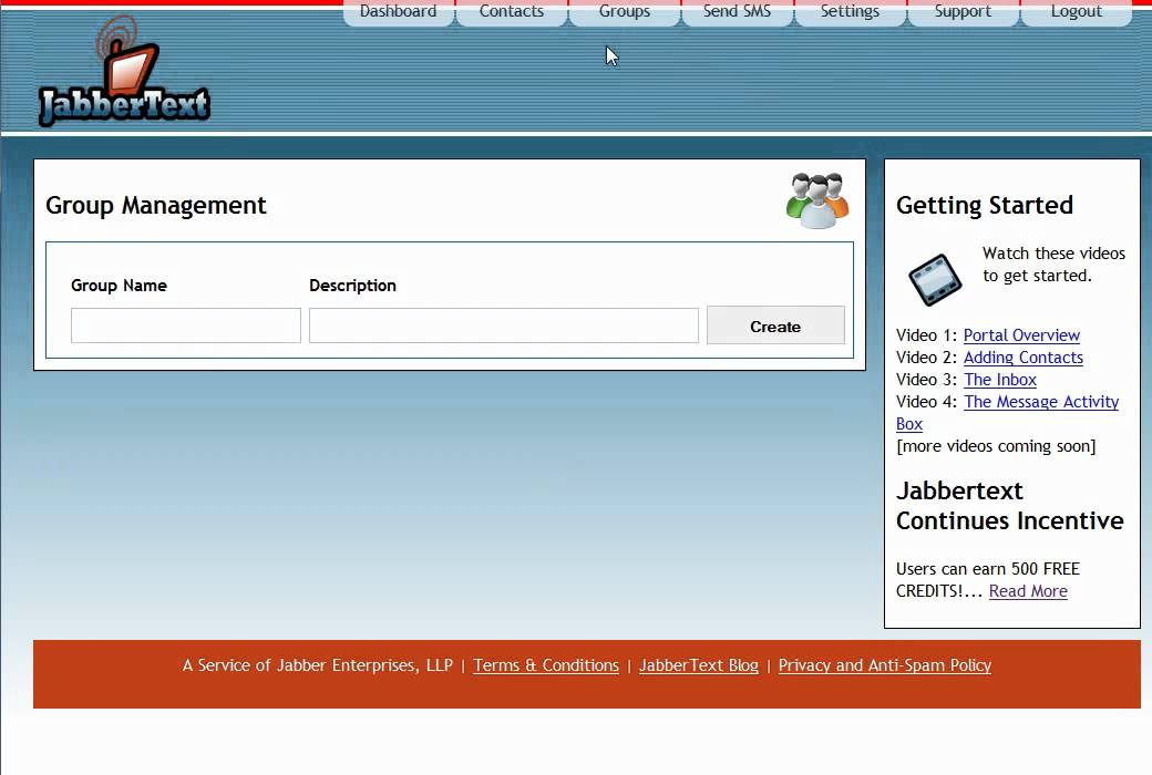 JabberText Portal Overview