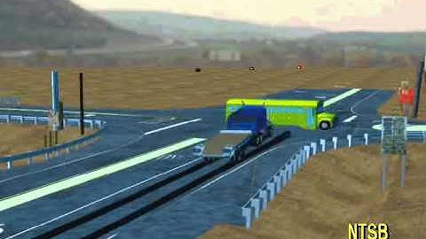 School Bus and Dump Truck Collision - Chase View of Truck