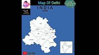 Map of delhi#indiangeography#india#geography#map#delhi#upsc#ssc#opsc#ias#shorts#shots#studywithkoko