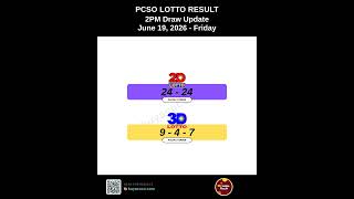 PCSO 3D 2D Lotto Results Today 2PM Update June 19, 2026 #Shorts