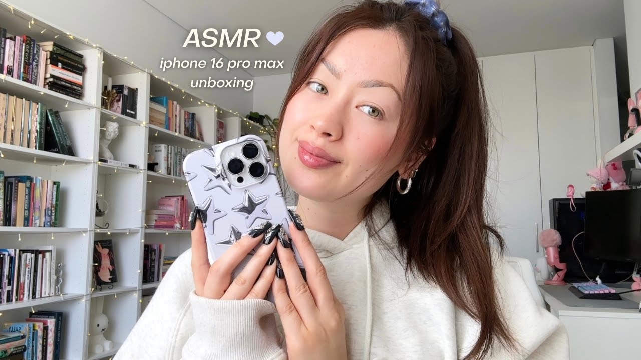 ASMR ☁️ iphone 16 pro max unboxing + accessories