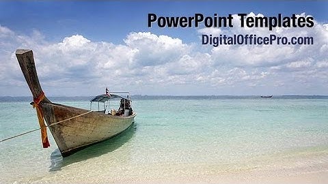 Longtail Boat PowerPoint Template Backgrounds - DigitalOfficePro #05423W