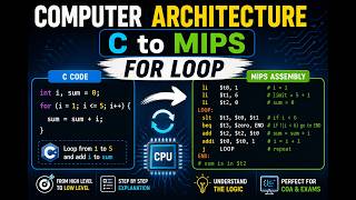 Part 3: C to MIPS Conversion | For Loop in MIPS Assembly | Computer Architecture