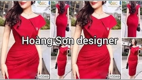 Dạy cắt may hướng dẫn cách cắt đầm cổ tim vai chờm thân bút chì xếp ly theo mẫu | Hoàng Sơn designer