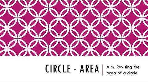 National 5 Applications of Maths - Area of a Circle