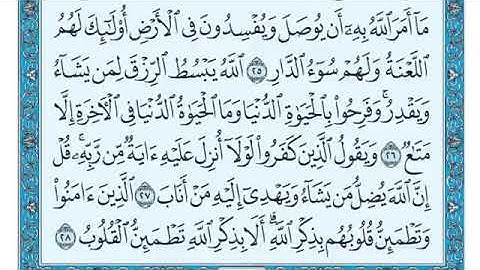 سورة الرعد مكتوبة للقارئ ماهر المعيقلي بدون اعلانات   Sourat al raed