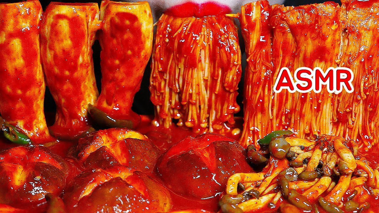 RECIPE) ASMR मसालेदार मशरूम संग्रह Koleksi jamur pedas Spicy mushroom collection 정말 매운 버섯 모음 먹방