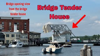 A Bridge Opening View from the Bridge Tenders House | Mystic River Drawbridge Opening