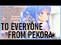 1st anniversary! A letter from Pekora to everyone.
