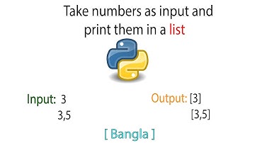 Take numbers input and print as a list | List manipulation | Python | Bangla | Tutorial | 2021