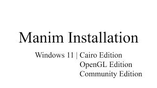 Manim Tutorial | How to Install Manim on Windows 11 [2026]