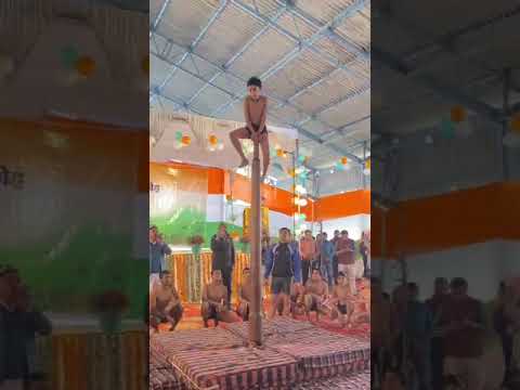 Malkhamb by Gurukul Ladwa students in Republic Day function in Ladwa Kurukshetra