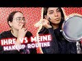 Ihre vs meine Makeup Routine 😆not makeup addict Freundin 🔥Hatice Schmidt