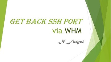 Get Back SSH Port via WHM