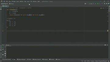 Transpose a matrix in python #pythonprojects  #pythonprogramming #pythontutorial #shorts #python