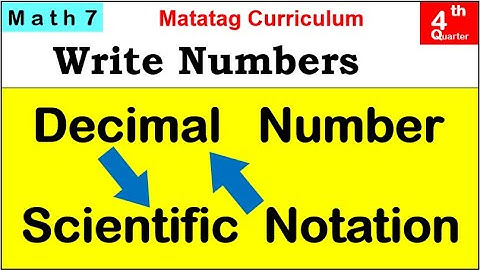 MATH 7 SCIENTIFIC NOTATION, Write decimal number in scientific notation MATATAG GRADE 7 4th quarter