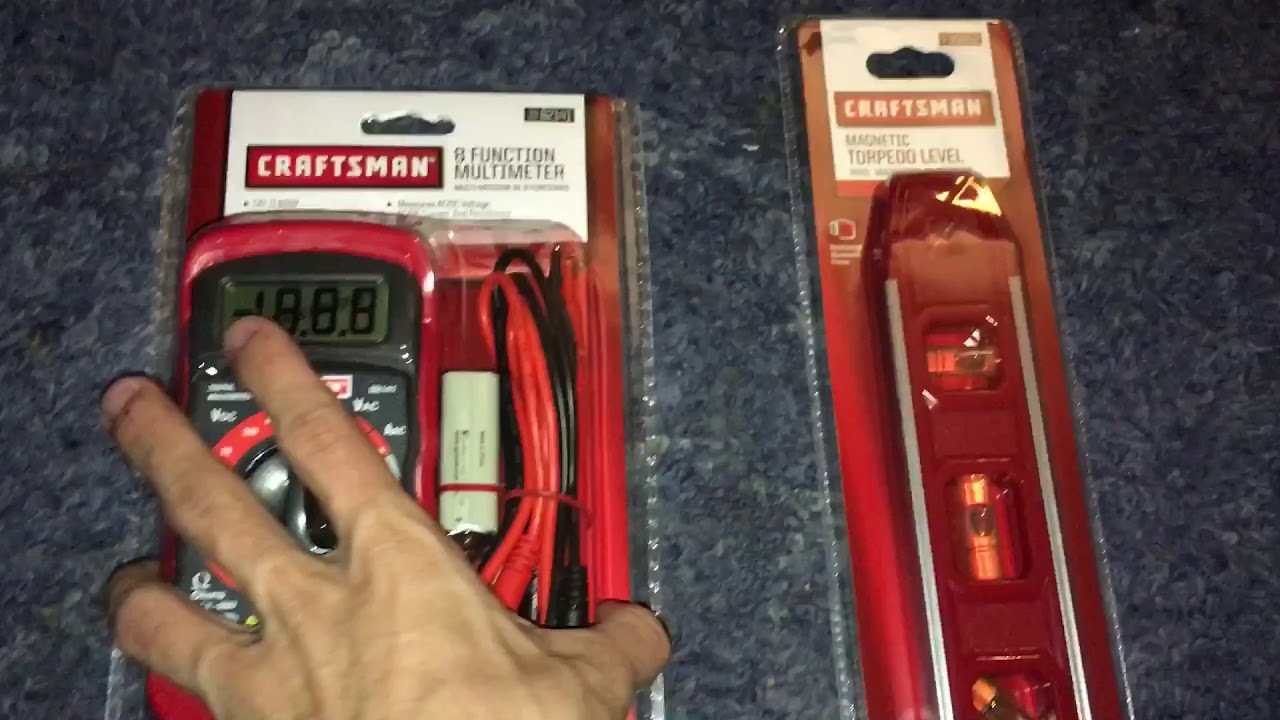 My new Craftsman multimeter and its case and level - YouTube