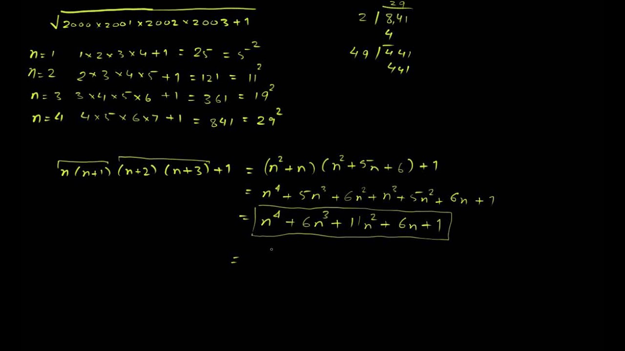 L2: Algebra - Solving sqrt(n(n+1)(n+2)(n+3)+1) - YouTube