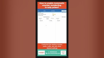 How to enable Automatic voucher numbering in tally prime?|Asset tally|#Tally sparks #tallyprime
