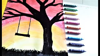 wax crayons easy step using colour beginners painting draw