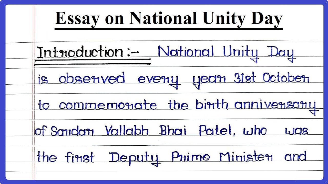 essay on national unity