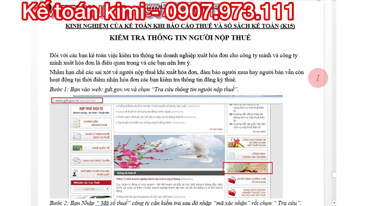 Hướng dẫn nhập thông tin chung về người nộp thuế