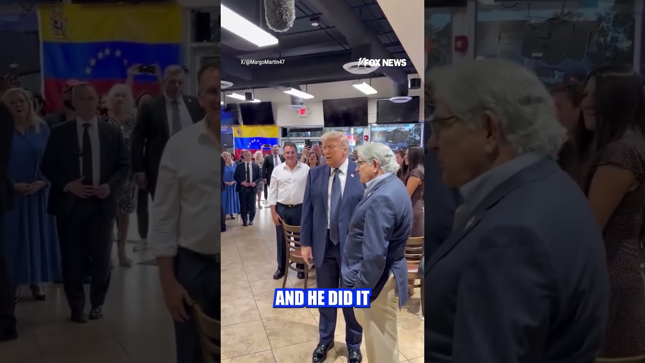 'BEST PRESIDENT': Trump visits a local Venezuelan restaurant to say hello to customers