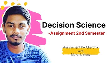 NMIMS Assignment: Decision Science | MBA 2nd Semester | September Cycle 2023 | NGASCE