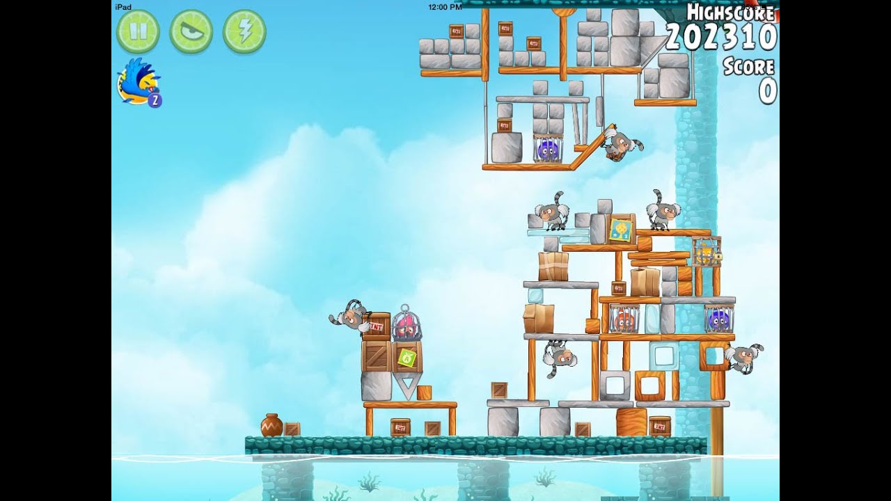 Angry Birds Rio Level 4 Hidden Harbor Walkthrough 3 Star - YouTube