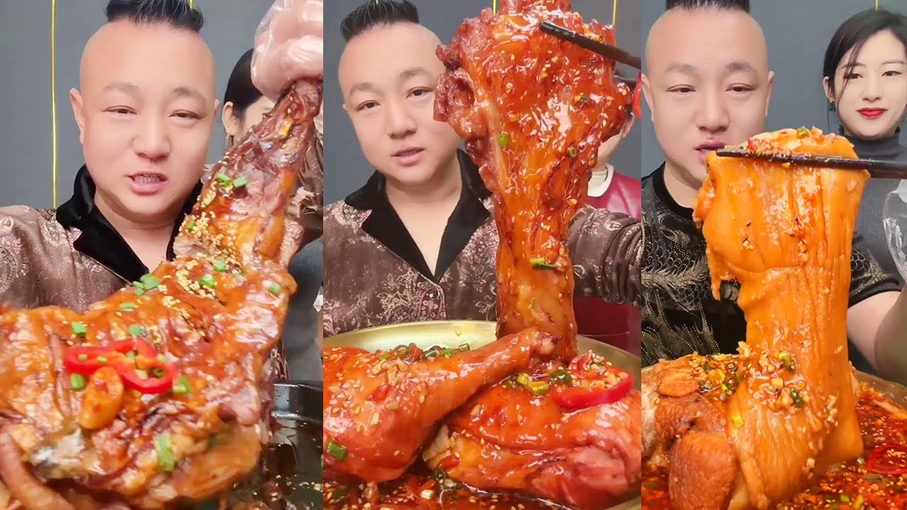 【ASMR MUKBANG】GARLIC-FLAVORED LAMB LEG | BRAISED BEEF TENDON | BRAISED PORK KNUCKLE