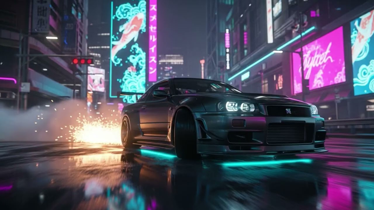 Cyberpunk Drifting - High Octane Phonk Mix Featuring Custom Neon Night Racing