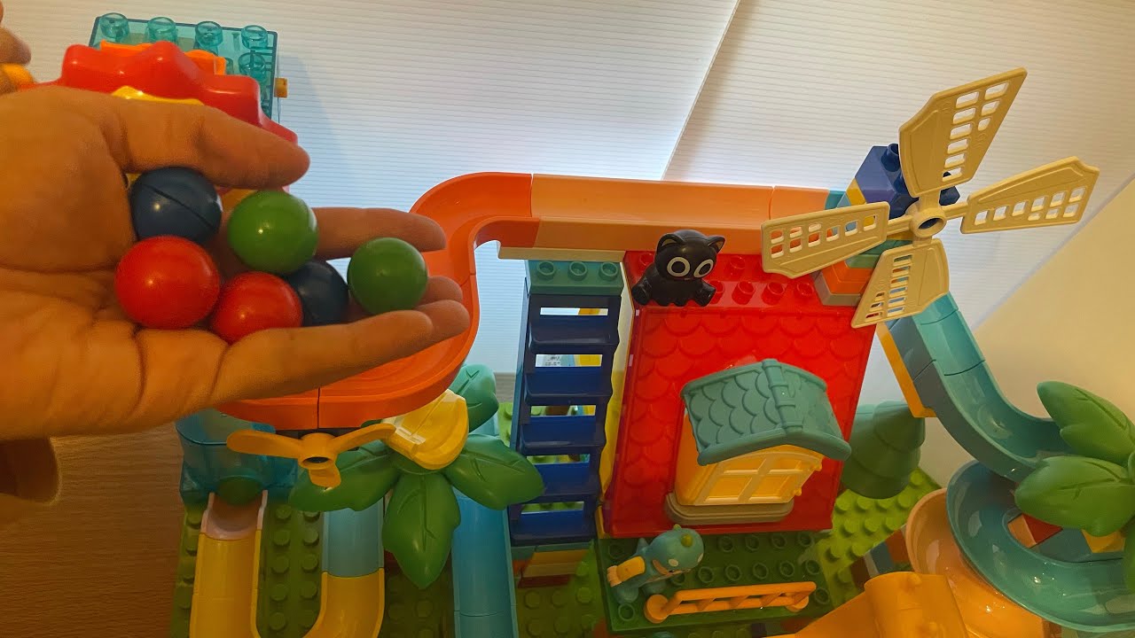 Satisfying Building Blocks Marble Run Electric Elevator House 費樂 樂趣轉轉滑道