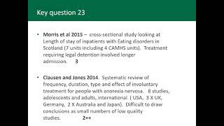 Presentation: SIGN guideline: Eating disorders - Dr Joy Olver